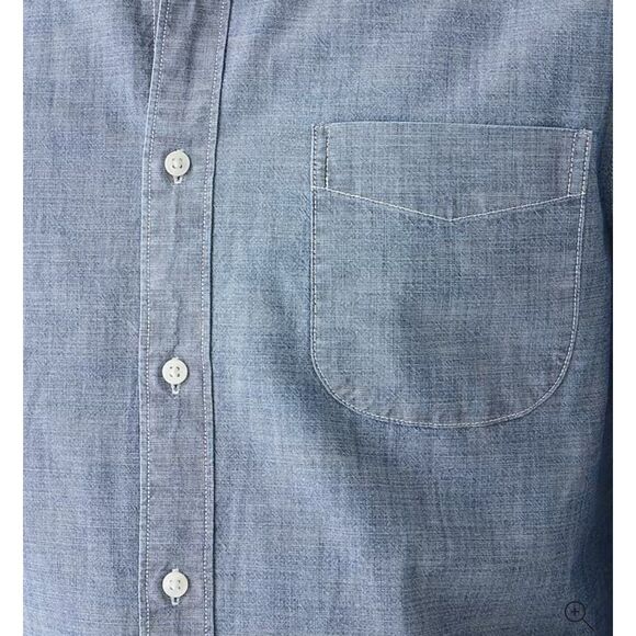 J.CREW Men's Blue Chambray Button Down Shirt Slim Medium Organic Cotton Casual - Picture 6 of 10